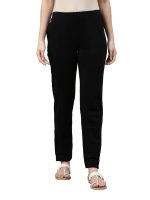 GO COLORS Cotton Stretch Kurti Pants Full Length for Women | Breathable, Mid Rise