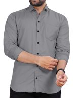 Men's Regular Fit Casual Shirt, Solid Pattern, Comfortable