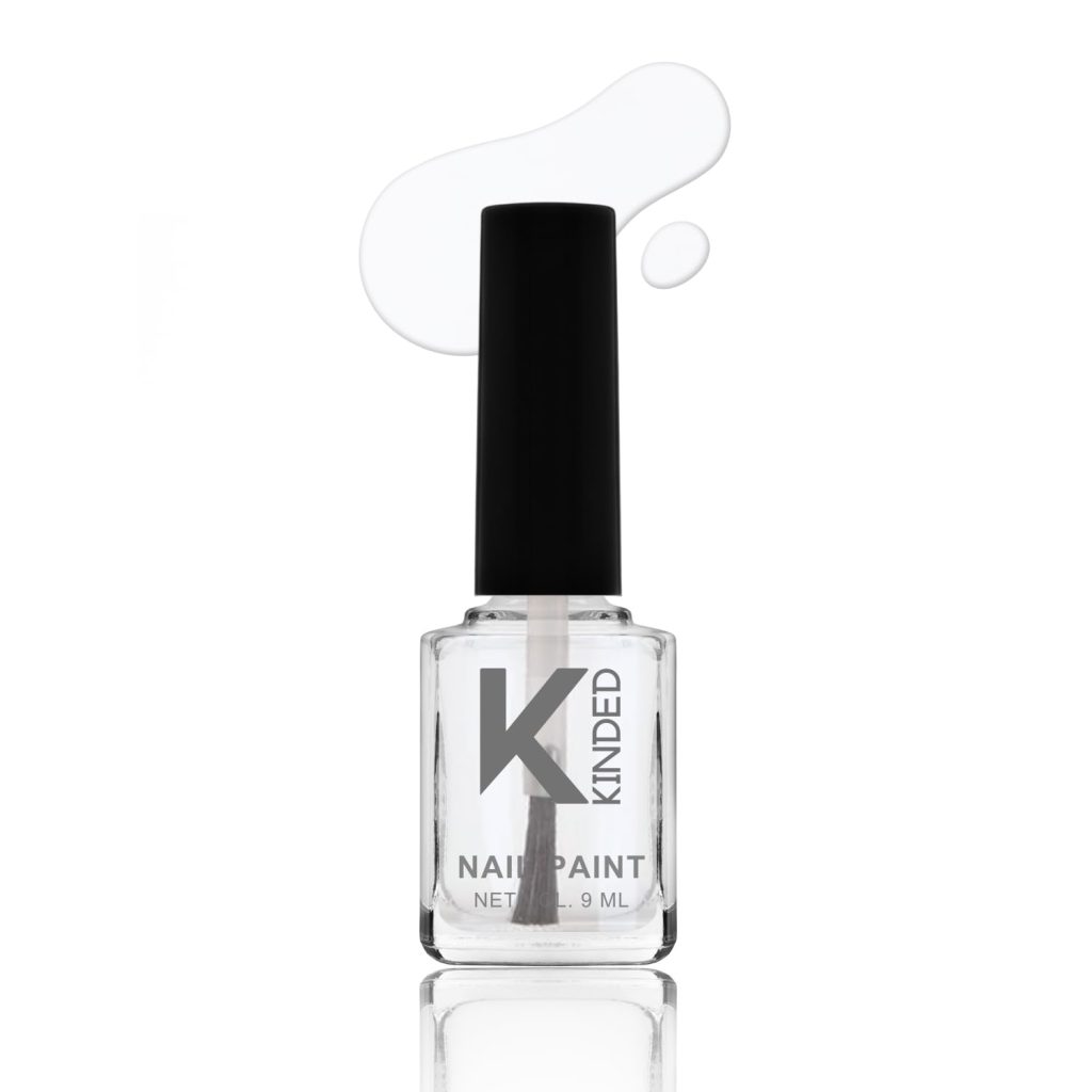 KINDED Nail Paint Long Lasting Lacquer Quick Drying Nail Polish Enamel for Girls Women With One Coat Single Stroke Application (9 ml, Glossy Finish, Shade 28 Old School Top & Base Coat)