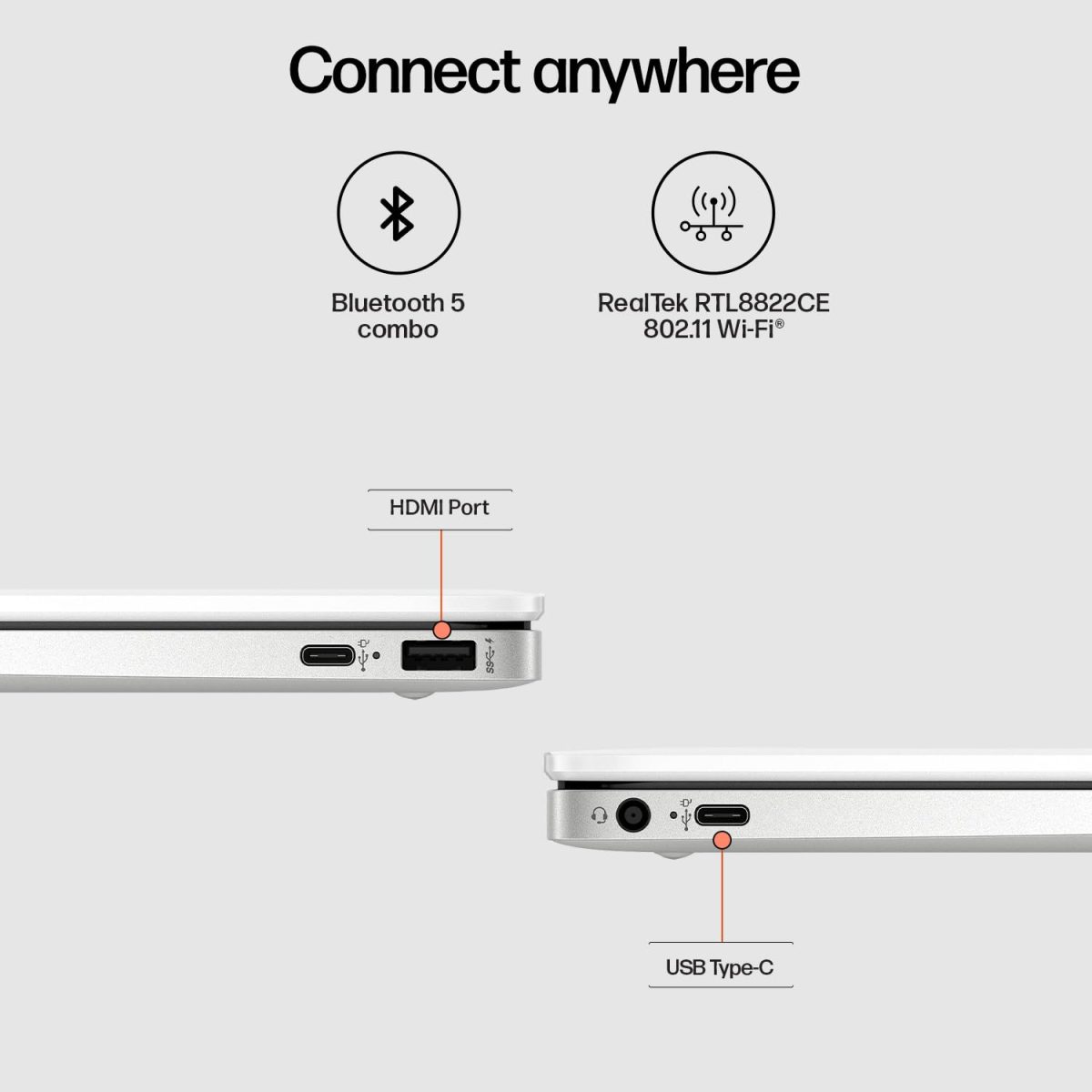 (Refurbished) HP Chromebook x360, Intel Celeron N4120, 14-inch (35.6 cm), HD, 4GB LPDDR4, 64GB eMMC, Intel UHD Graphics, Thin & Light, Dual Speakers, BrightView Display (Chrome 64, White, 1.49 kg), ca0505TU - Image 6