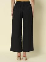 FIORRA Womens Loose Mid Rise Cotton Solid Palazzo - Image 2