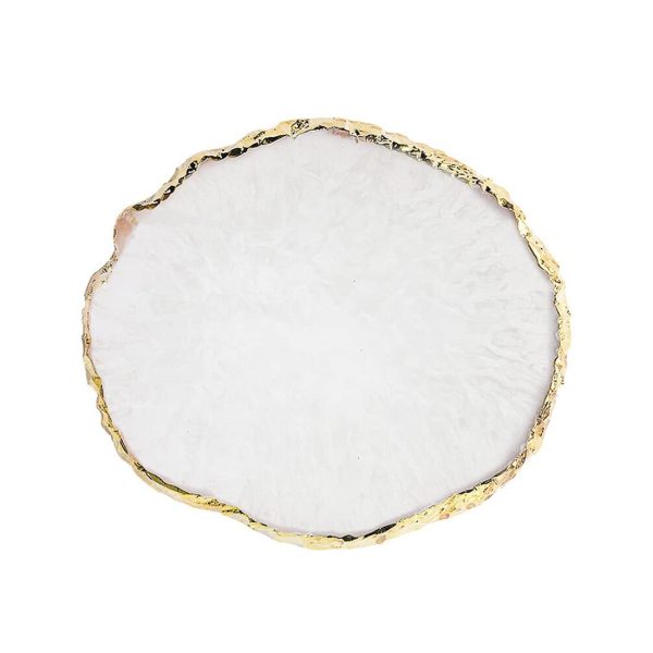 Resin Art Palette, Painting Mixed Color Palette, Gilded Edge Gel Color Makeup Display Board Pallet for Nails (White)