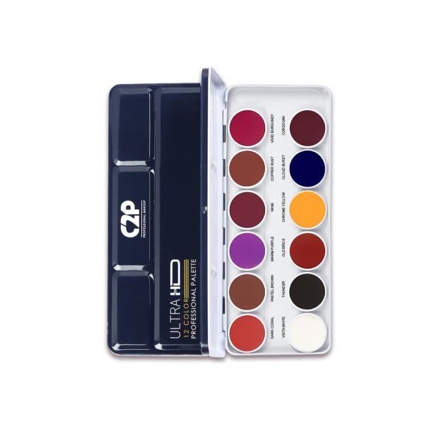 C2P Pro 12 Shades Pop Lipstick Palette Coral Crush 42g | Matte Creamy Lip Color Kit for Women | Waterproof Smudge-Proof Long Lasting Highly Pigmented Lip Makeup Palette