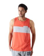 Alan Jones Clothing Men's Cotton Colorblocked Sleeveless Regular Fit T-Shirt