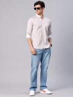 Majestic Man Classic Slim Fit Vertical Striped Casual Cotton Shirt - Image 6