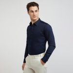 Raymond Men's Pure Cotton Solid Pattern Slim Fit Semi Cutaway Collar Full Sleeve Formal Shirt - Image 3