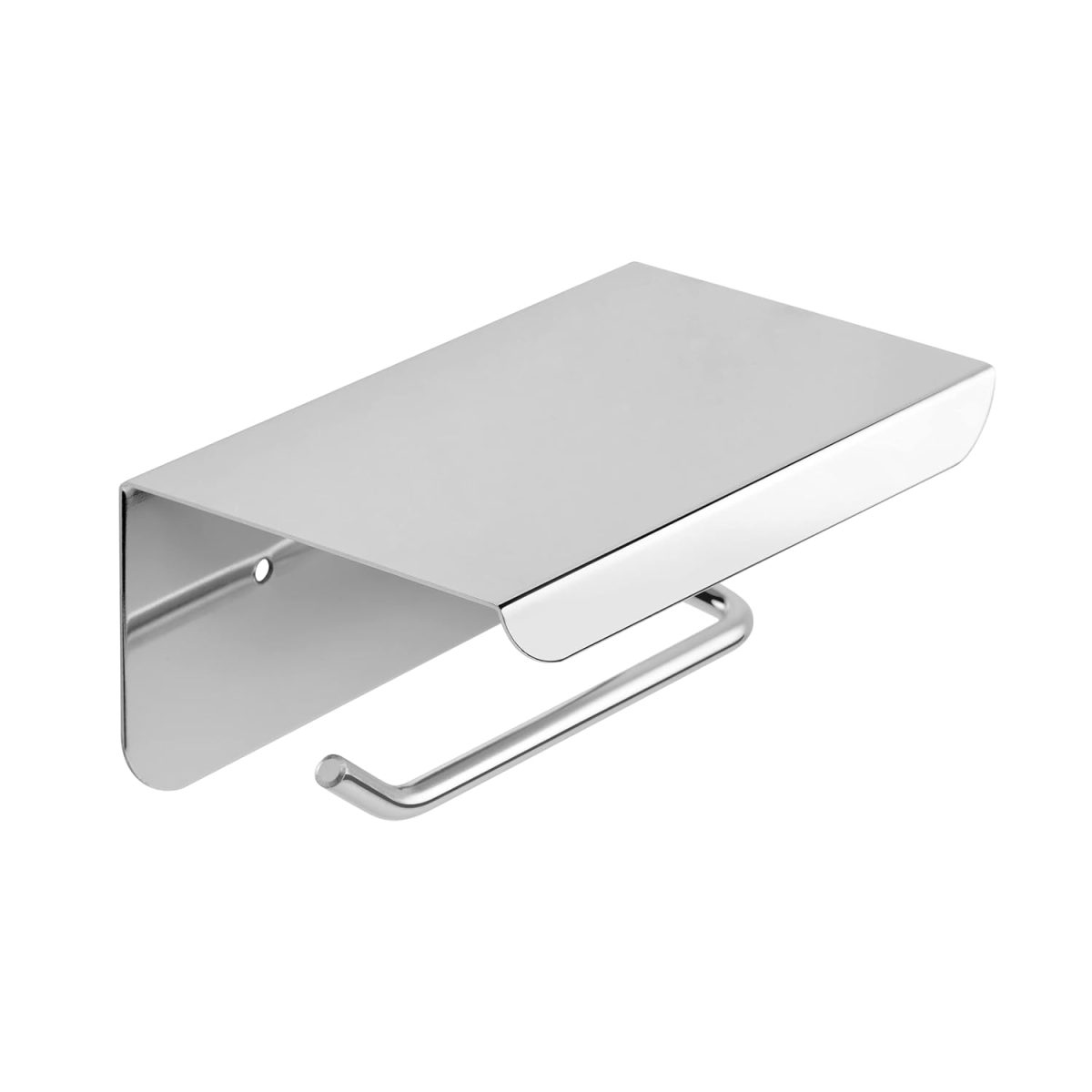 ACHRO Stainless Steel Toilet Paper Holder With Mobile Stand, Wall Mounted Tissue Paper Holder With Shelf, Toilet Paper Roll Holder for Bathroom, Bathroom Accessories With Nickel Chrome - Image 8