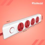 Goldmedal Curve Plus 205102 Plastic i-Design 4x1 Power Strip (White) (205103) - Image 5