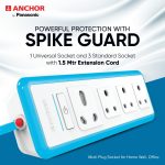 Anchor by Panasonic 16A 4 Socket Extension Board with 1 Universal & 3 Standard Sockets and 1.5 Mtr Extension Cord for Home & Office (22067) - Image 5