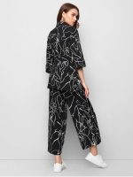 GRECIILOOKS Co Ord Set for Women | Stylish Korean Summer Outfit | Casual Long Shirt | Shirt T-Shirt for Girl & Woman | Top Pant Set | Trendy Travel & Streetwear Look for Girls | Hangouts | Picnic | Vacation Wear | 3/4 Half Sleeeve - Image 2
