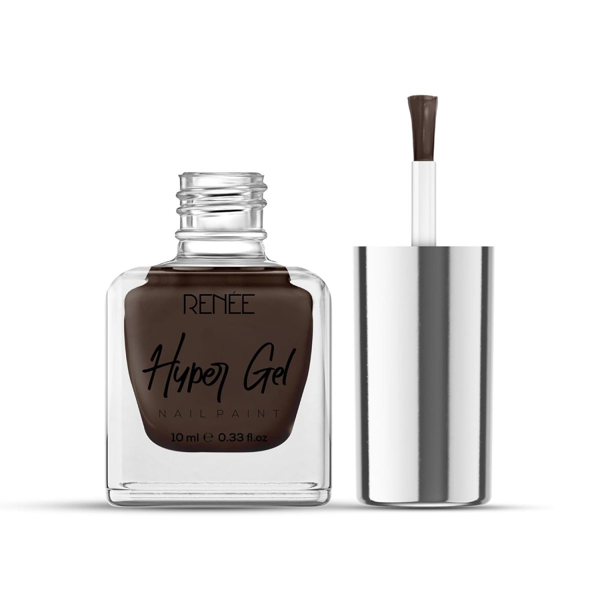 RENEE Hyper Gel Nail Paint - Mocha Brown 10ml, Quick Drying, Glossy Finish, Long Lasting, Chip resisting Formula with High Shine Polish, Acetone & Paraben Free - Image 2