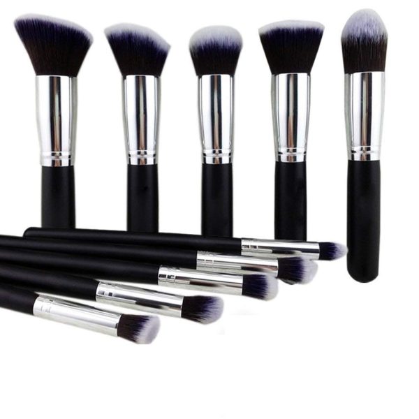 Zirak Soft Bristle 10 Pcs Black Makeup Brushes Set for Makeup - (Pack of 10)