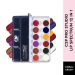 C2P Pro 12 Shades Pop Lipstick Palette Coral Crush 42g | Matte Creamy Lip Color Kit for Women | Waterproof Smudge-Proof Long Lasting Highly Pigmented Lip Makeup Palette - Image 2