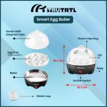 truTRTL Smart Instant Egg Boiler Machine 350 Watts | Boil upto 7 Eggs (Hard, Medium, Soft) | Automatic, Overheat Protection | Black| Plastic| 414 ml - Image 4