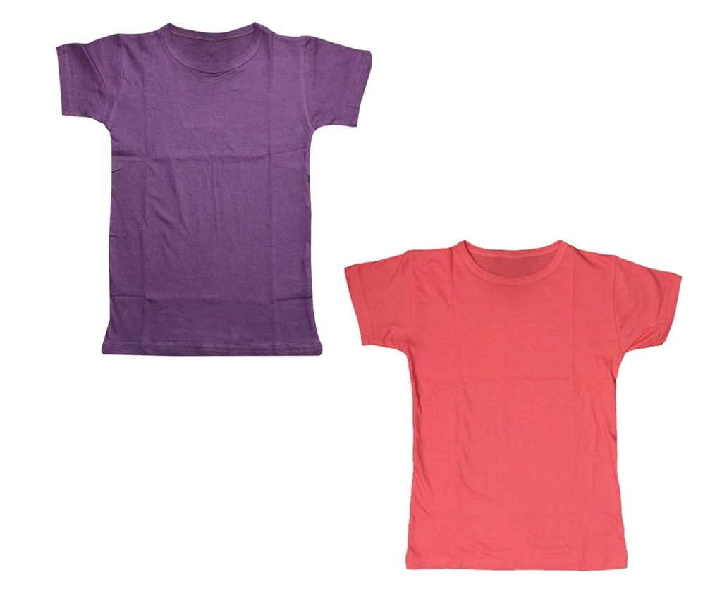 IndiWeaves Boys Combo Pack of Solid Half Sleeves Cotton T-Shirts (Red/Purple_14-15 Years) Pack of 2