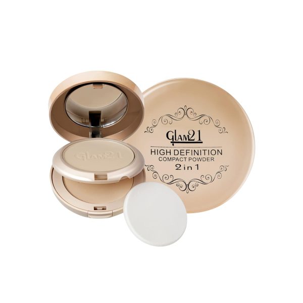 Glam21 High Definition Compact Powder 2-in-1 20g | Long-lasting Mate Finish with Smooth Satin Texture