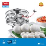 Prestige 1.5L PMC 3.0 Plus Multi Kettle/Multi Cooker|Comes with Idli stand, egg boiling rack & Steamer| Glass Lid with Stainless Steel rim|Temperature Control |Power Indicator (Silver, Black) - Image 4