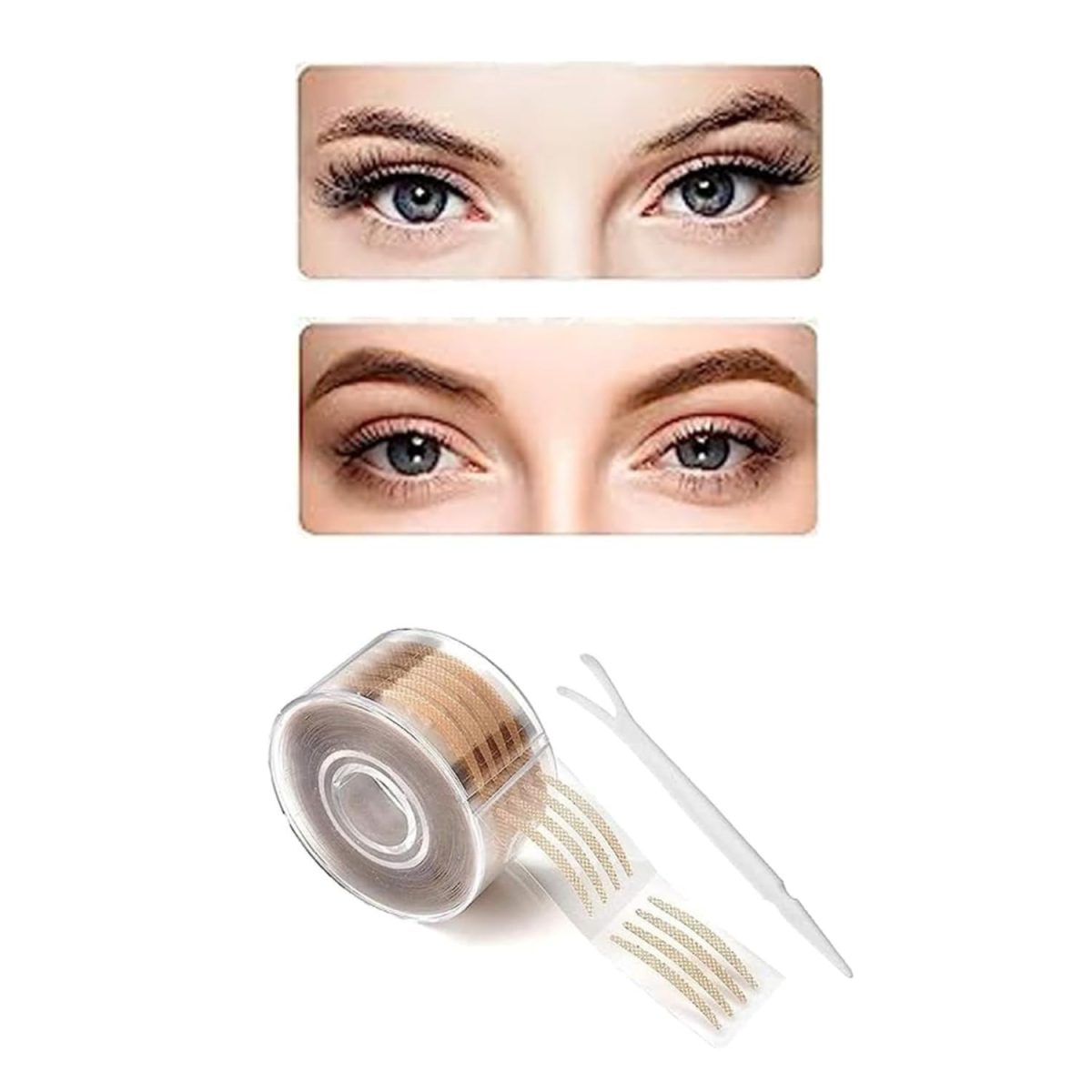 SRN ENTERPRISE Invisible Waterproof Eyelid Tape for Double Eyelids 600 Pcs | Hooded Eyes – Sticker Strips with Fork Rod – Makeup Tools for Natural Lift | Lasting and Comfortable - Image 9