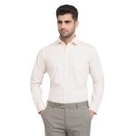 Park Avenue Men Slim Fit Structure Pattern Poly Cotton Blend Semi Cutaway Collar Full Sleeve Formal Shirt