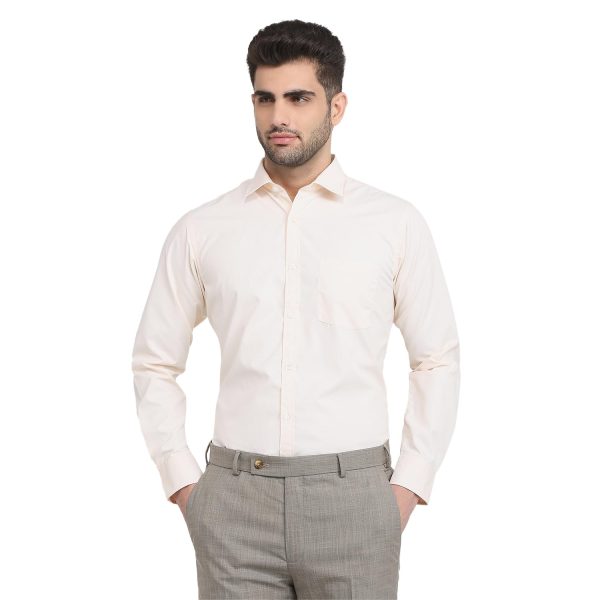Park Avenue Men Slim Fit Structure Pattern Poly Cotton Blend Semi Cutaway Collar Full Sleeve Formal Shirt