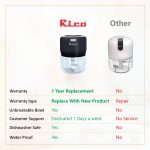 Rico Japanese Technology Wireless Mini Electric Chopper | 1 Year Replacement Warranty | Unbreakable Bowl | One Touch Operation | 10 Seconds for Mincing Garlic, Ginger, Onion, Vegetable, Meat - 250 ML - Image 5