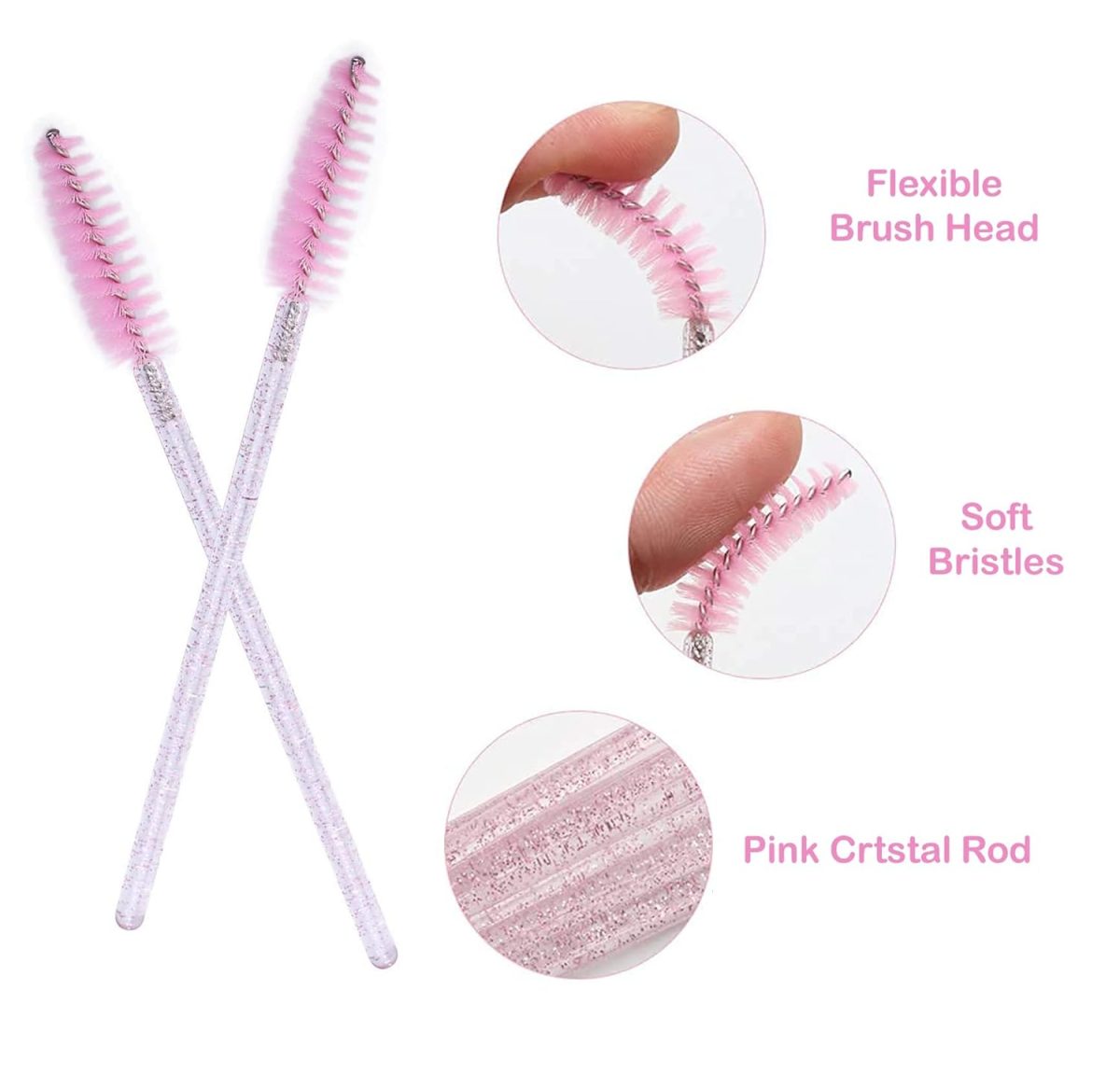 Ghelonadi Mascara Wands, Eyelash Brush, Spoolies for Eyelash Extensions and Eyebrow Brush Tool (Multicolor, Pack of 50pcs) - Image 2