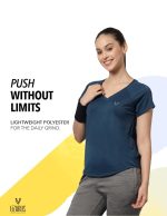 UZARUS Women's V-Neck Regular Fit Gym T-Shirt Soft, Lightweight & Quick-Dry Fabric Activewear Top for Workout, Yoga, Running, Exercise, Casual Breathable Fitness Everyday - Image 4