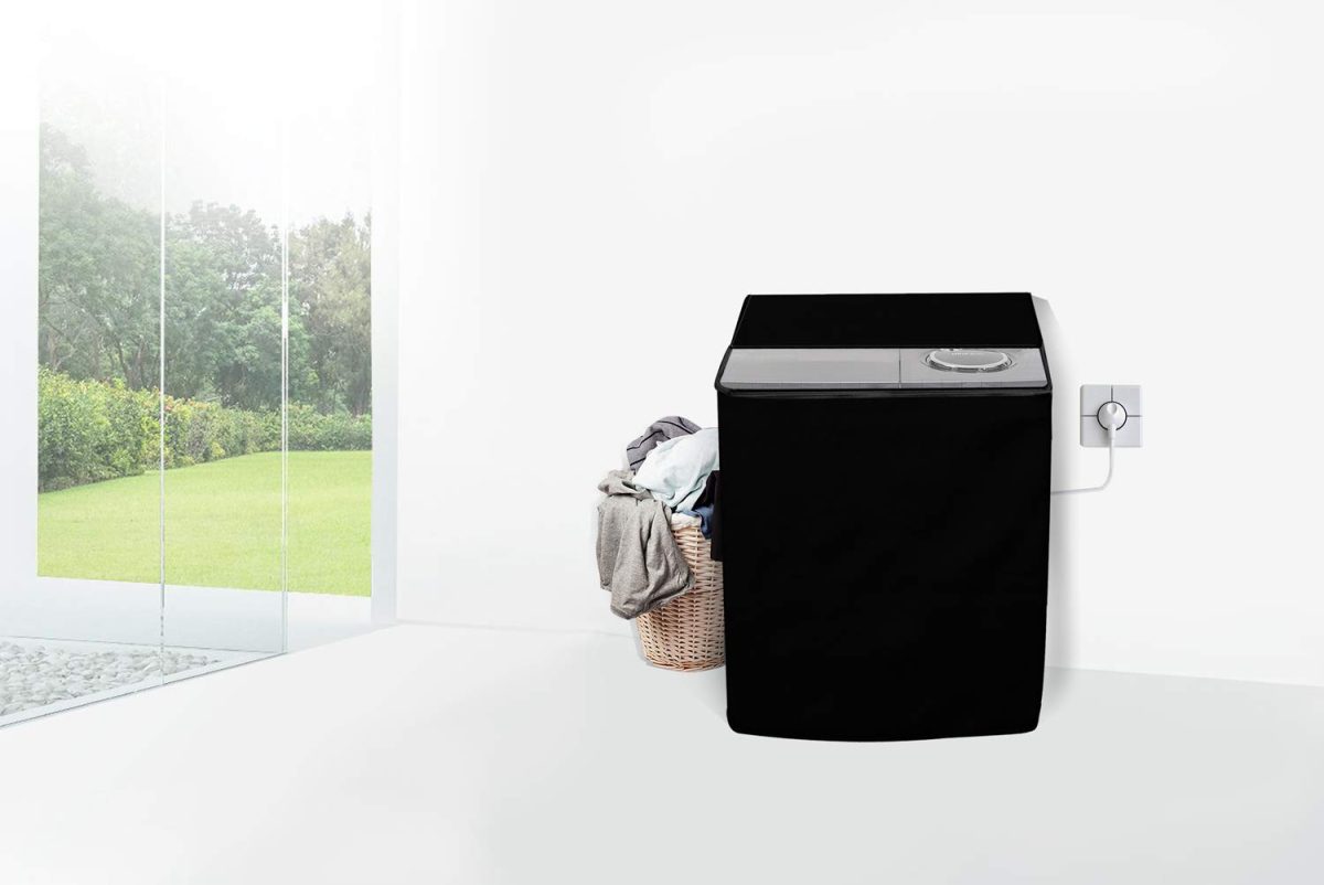 Stylista Washing Machine Cover Compatible for Whirlpool 7 kg Superb Atom 70S semi Automatic Black - Image 2