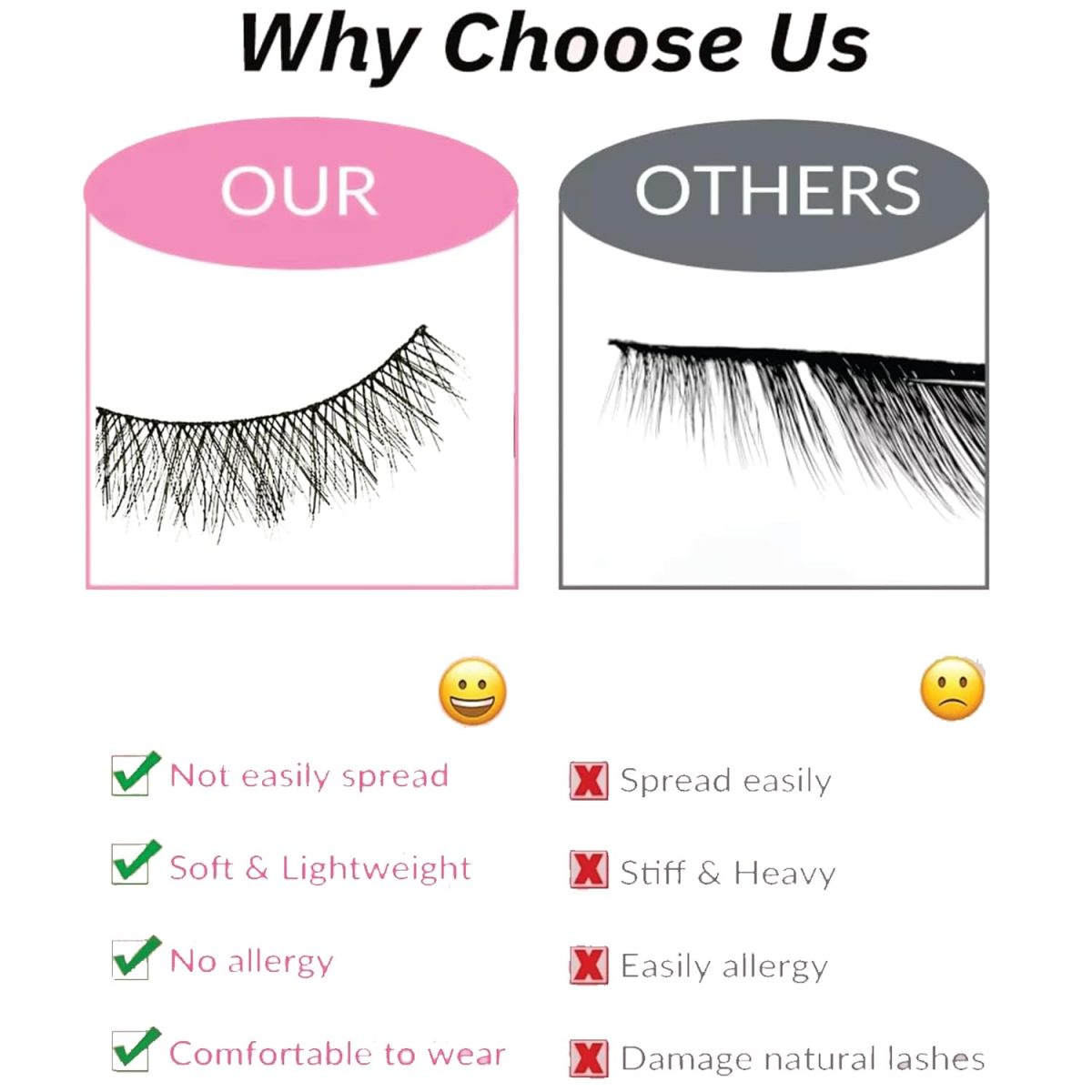 YUISI 10 Pairs of False Eyelashes, Eyelashes Natural Look Reusable, Wispy Handmade Fake Eyelashe, 3D Fluffy Lashes for Bridal & Festivals (Black-M14) - Image 2