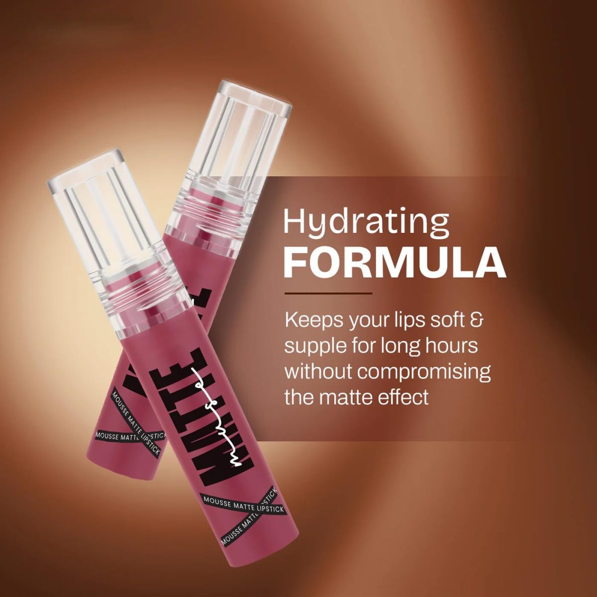 Matte Muse Mousse Lipstick with Doe-Foot Applicator | Highly Pigmented | Smooth Texture | Hydrating Formula | Blurry Lips Effect (3ml) (02 Stytle Icon) - Image 3