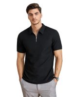 Men's V-Neck with Zip Closure Type T-Shirt Men's Regular Fit