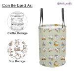 PrettyKrafts 45L Laundry Basket for Clothes with Lid | Laundry Bag Foldable | Laundry Bag for Clothes | Clothes Basket | Basket for Clothes Storage | Toy Storage Basket (36x36x45cm, Grey) - Image 2