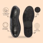 FAUSTO Men's Genuine Leather Formal Office Comfort Broad Feet Oxford Lace Up Shoes - Image 3