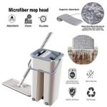 Mop Heavy Quality Floor Mop with Bucket, Flexible Kitchen tap Flat Squeeze Cleaning Supplies 360 Flexible Head/2 Reusable Pads Clean Home Floor Cleaning - Image 2