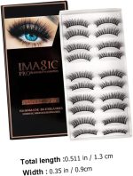 RUBYFACE X IMAGIC PROfessional Synthetic Fibers False Eyelash, Natural & soft 100% Handmade 3D Eyelash Pack 10 Pairs of 1 box (L07, 3D Eyelash) - Image 8