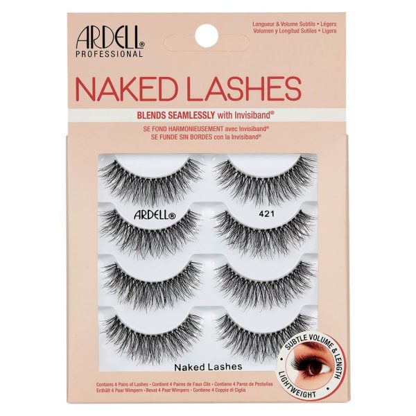 Ardell Naked Lash 421 MultiPack Soft, Extra-Lightweight Fibers False Eyelash for Women, Brighter & Rounder Style False Eyelash for Girls, Bendy, Comfy Invisiband Eyelash