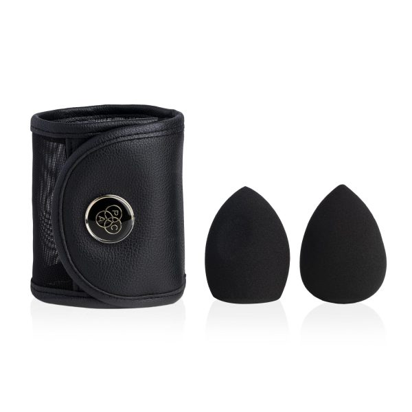 PAC 3D Sponge Set (2 Pc) | Beauty Blender, Makeup Sponge (Small) | Soft Water Drop & Olive Cut Sponge for Foundation, Creams & Powders | For Normal Skin Types - Soft, Reusable & Washable (Black)