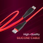 Portronics Silklink 60W PD Type-C to Type C Fast charging Cable for Type C Smartphone and Devices,Premium Silicon Cable, 1M(Red) - Image 2