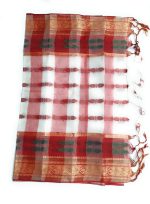 PuJoy Women's Handloom Cotton Saree - Image 6