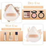MAYCREATE® 2pcs Makeup Sponge Beauty Blender Sponge Ultra Soft Triangle Round Powder Puff for Liquid Foundation Concealer And Powder - Wet & Dry Dual Use - Image 3
