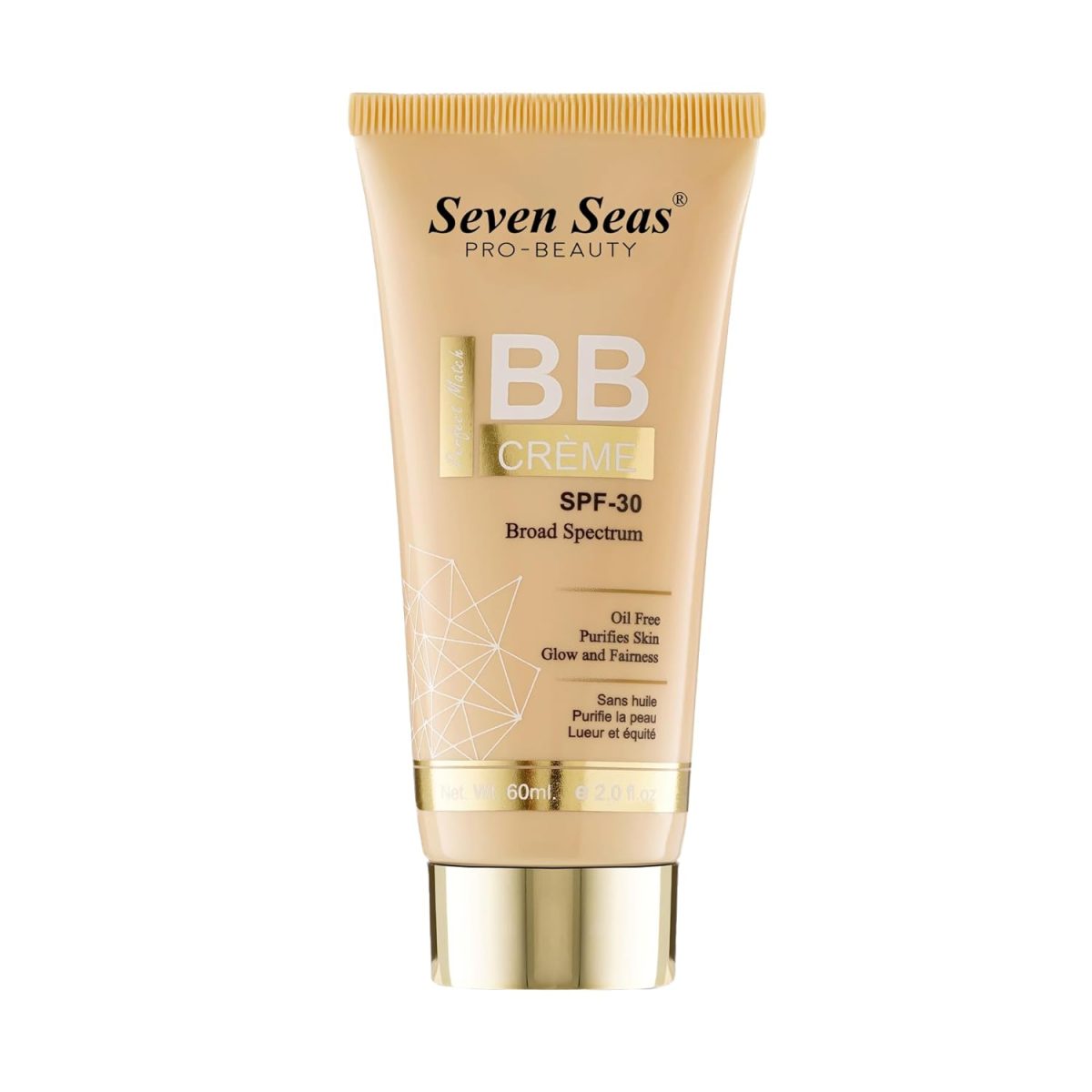 Seven Seas BB Foundation, Liquid Foundation for Face Makeup With SPF-30 | Full Coverage | Oil Free (01_60ml) - Image 4