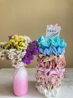Folkdesi Premium Satin Scrunchies, Anti-Hair-Breakage, Hair Ties, Scrunchies Set For Girls, Women, Best Gift For Sister, Mom, Friend, Random Colours (12 Pieces) - Image 3