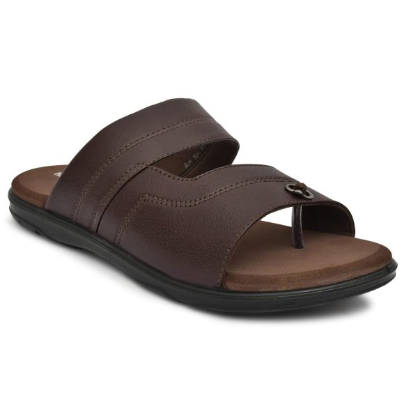 HEALTH FIT Men's PU Diabetic & Orthopedic Slipper Flip Flop