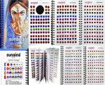 SUNAINA Spiral DOUBLESHADE Multicolour Bindi Book for Women with 1 Special Multicolour Outline Sketch Bindi Page (Fancy, Round, Plain, Matching Makeup) Forehead Multicolor Bindis (Stick ON)