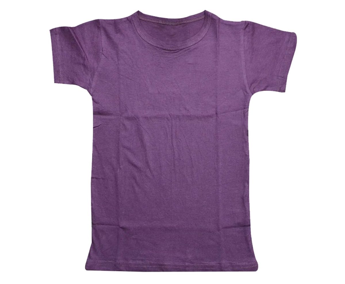 IndiWeaves Boys Combo Pack of Solid Half Sleeves Cotton T-Shirts (Red/Purple_14-15 Years) Pack of 2 - Image 3