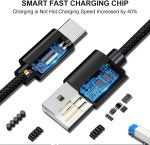 Wayona Type C 3Meter Nylon Braided 65W/3A Fast Charging USB C Long Cable Compatible for Samsung Galaxy S24, S23, S22, iPhone 15 Series, Android Auto, Apple CarPlay (10 FT Pack of 1, Black) - Image 2