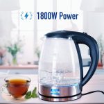 KENT Elegant Electric Glass Kettle (16052), 1.8L, Stainless Steel Heating Plate, Borosilicate Glass Body, Boil Drying Protection - Image 6