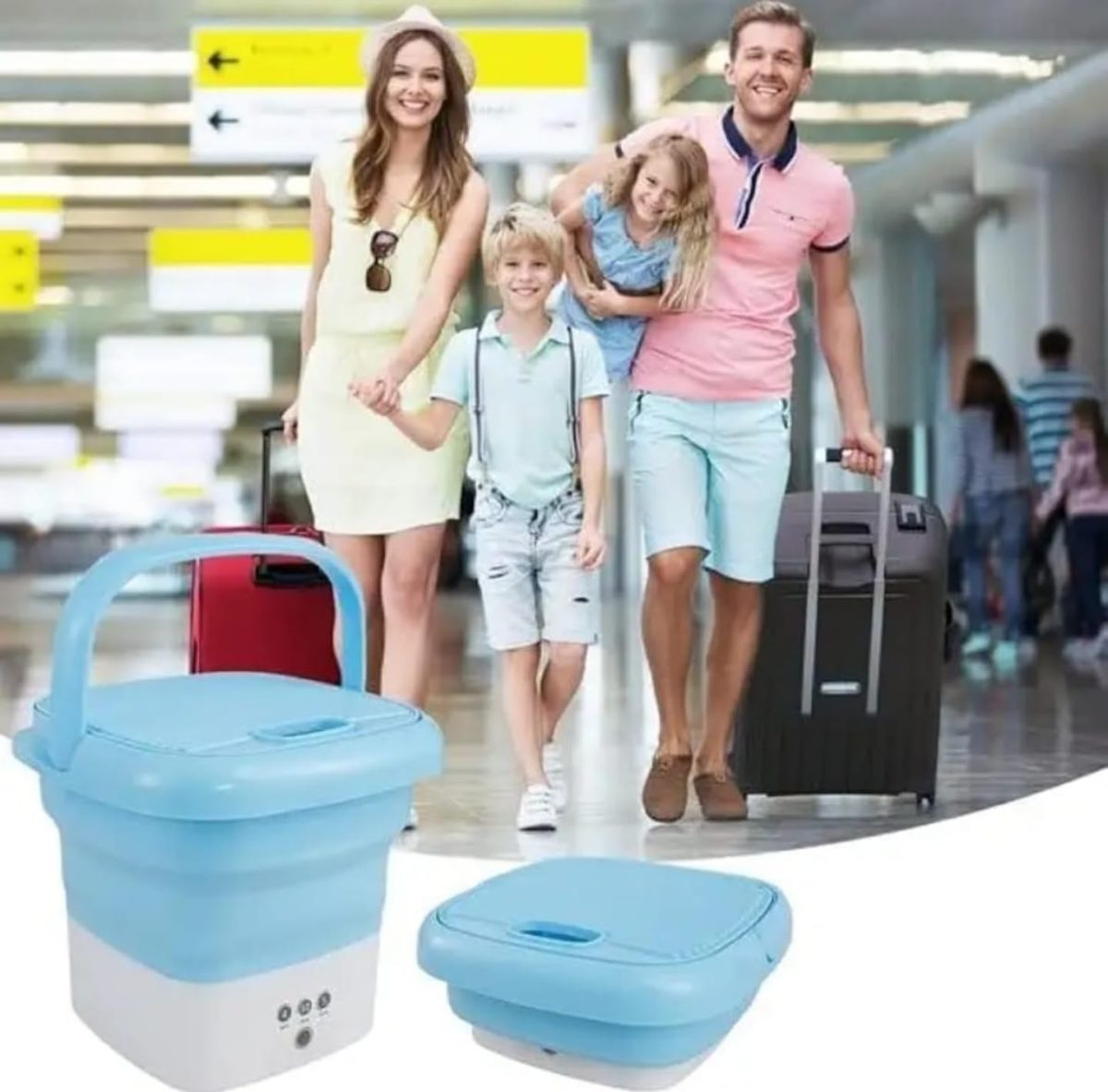 Gurjas Fancy Kitchen 0.8Kg Portable Foldable Mini Top Loading Washing Machine with Spinner and Dryer for Baby Clothes Semi Automatic Bucket Washer with Modes for Travel, Home & Multipurpose - Image 8