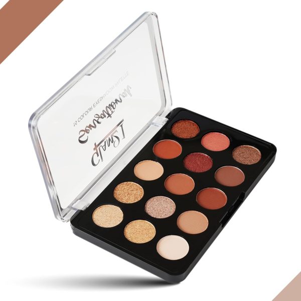 Glam21 Sensational Eyeshadow Palette | 15 Color Shades|Ultra Micronized Pigments|Smoky Eye Shadow|Long Lasting|14gm - 02