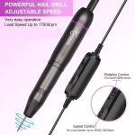 MAYCREATE® Nail Drill Machine Professional, 20000rpm Adjustable Electric Nail Filer Machine with 25pcs Accessories, Portable Manicure Pedicure Kit for Women, Nail Salon, Acrylic Gels Callus Removal - Image 5